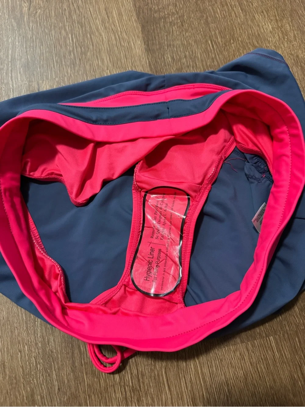 Free Country Women’s Swim Shorts Navy Pink with Drawstring Size Large